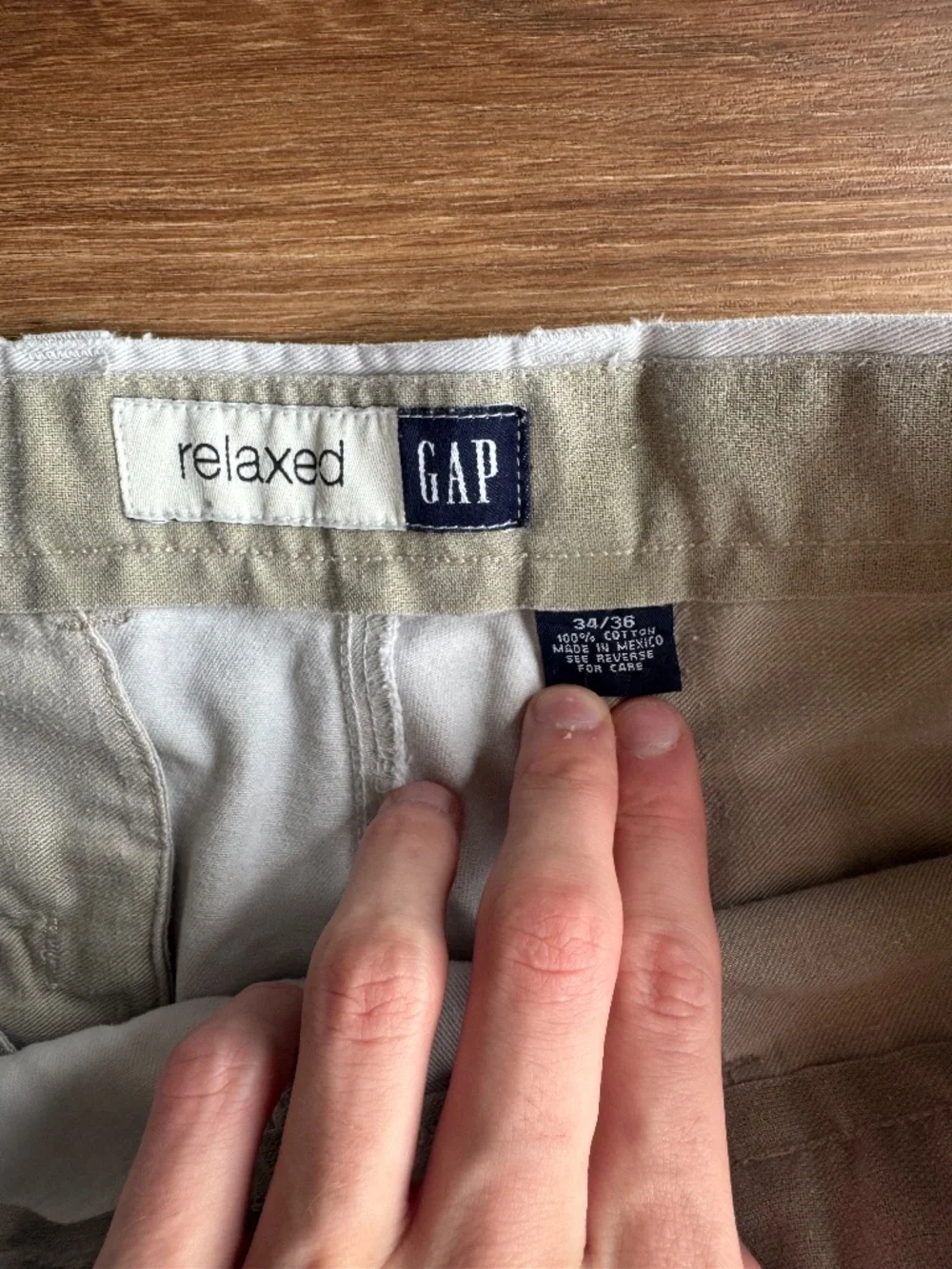 Vintage GAP Relaxed White Chino Pants 34x36 Made in Mexico 100% Cotton Casual